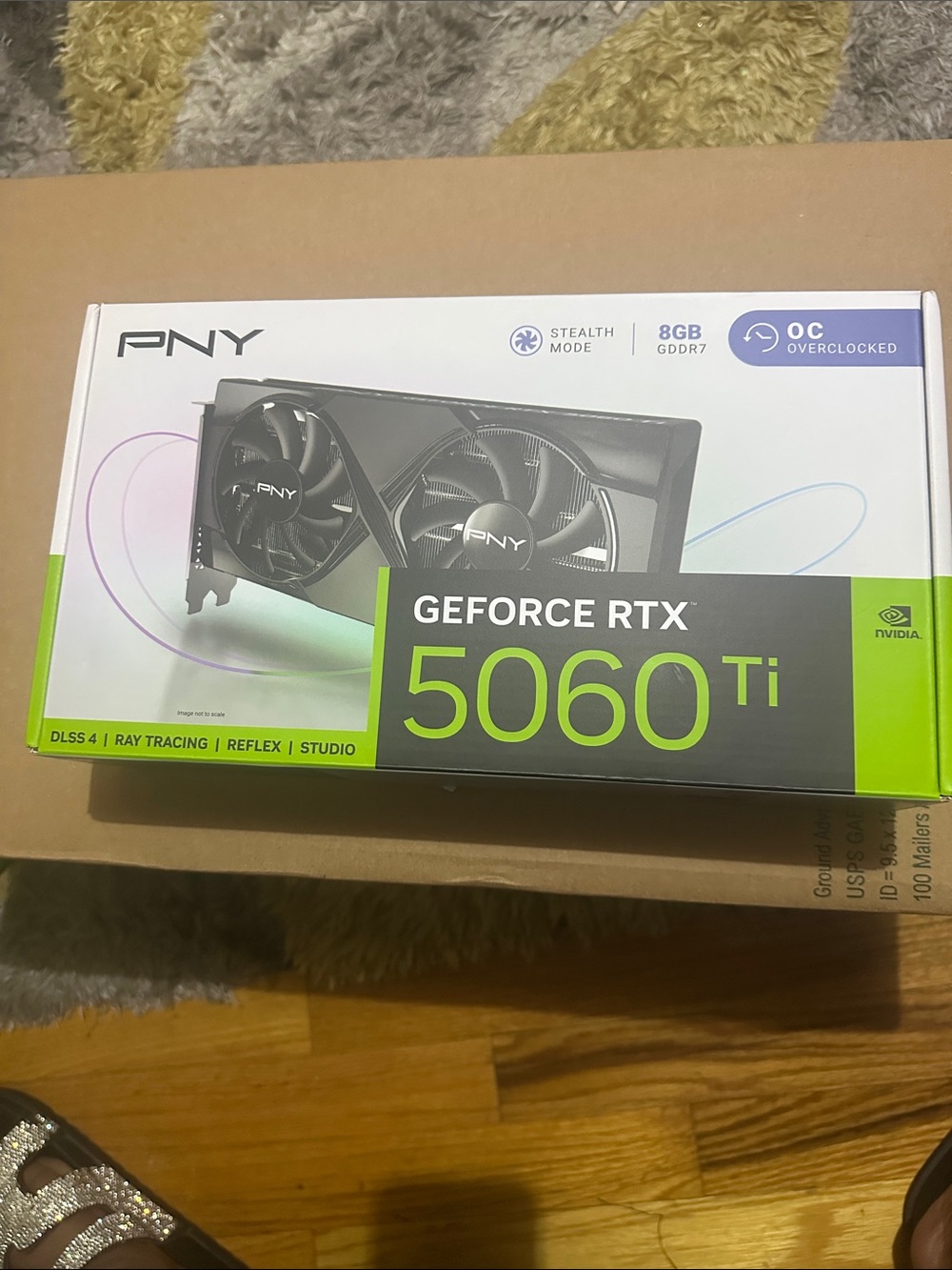 NVIDIA Black and Green GeForce RTX 5060 Ti Retail Box
